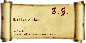 Balla Zita névjegykártya
