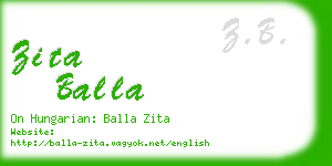 zita balla business card